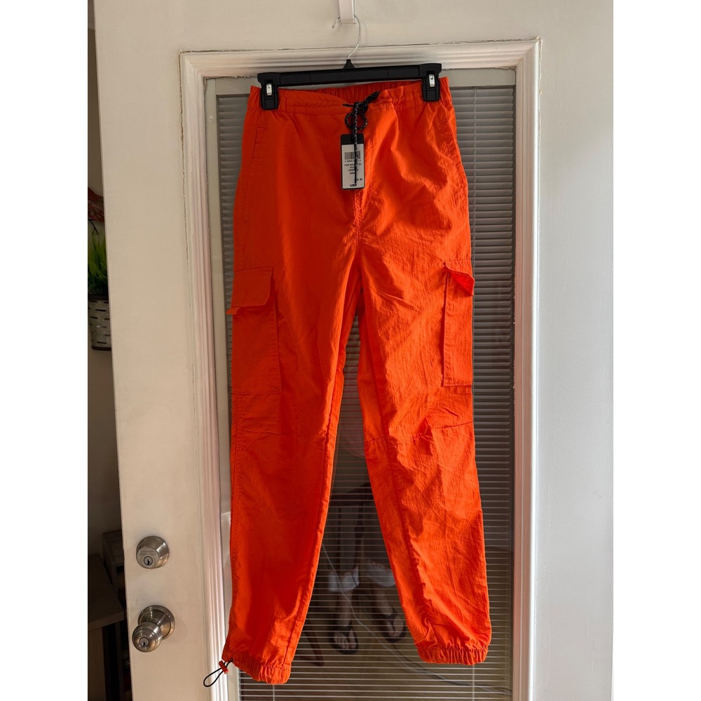 LCKR Mayday Cargo Pants Mens Small Orange New Utility Streetwear LMWP075